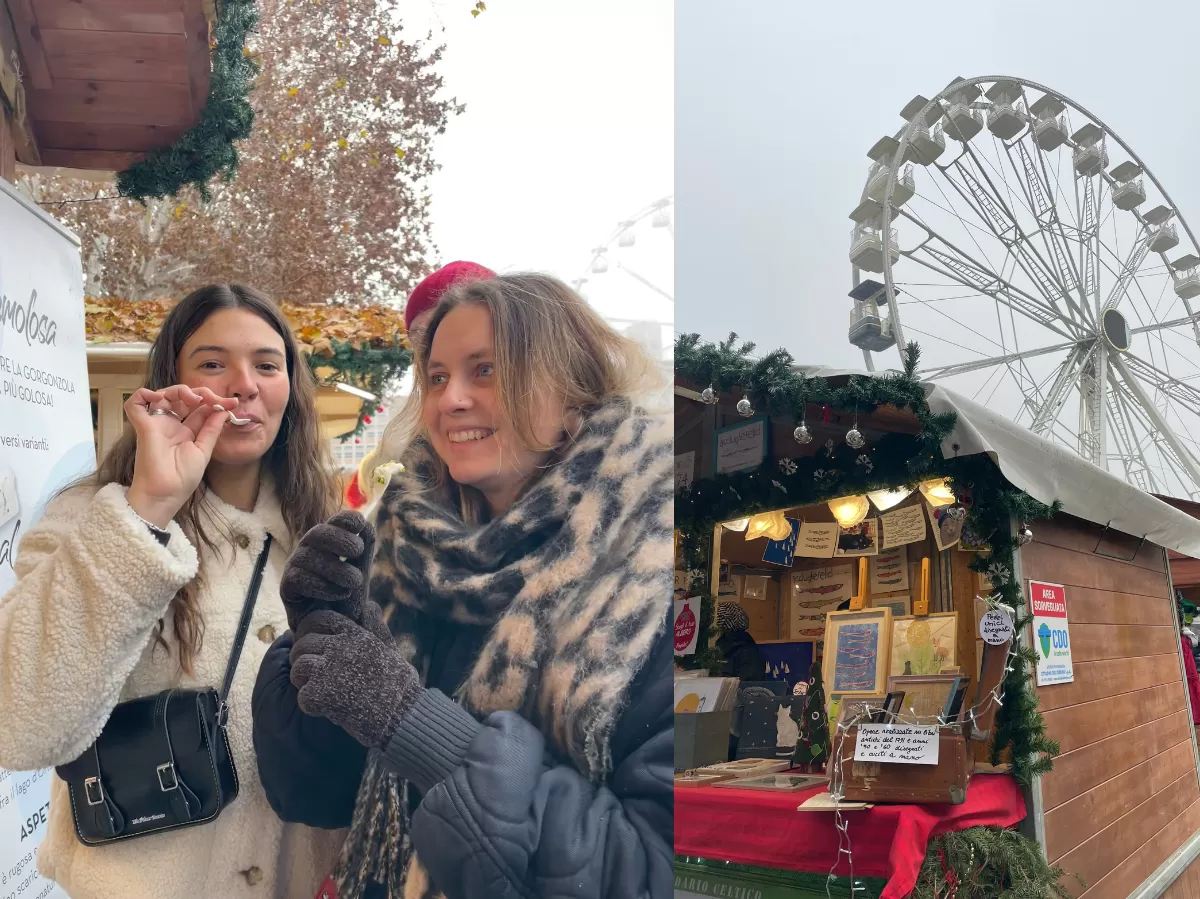 international students tasting the christmas food