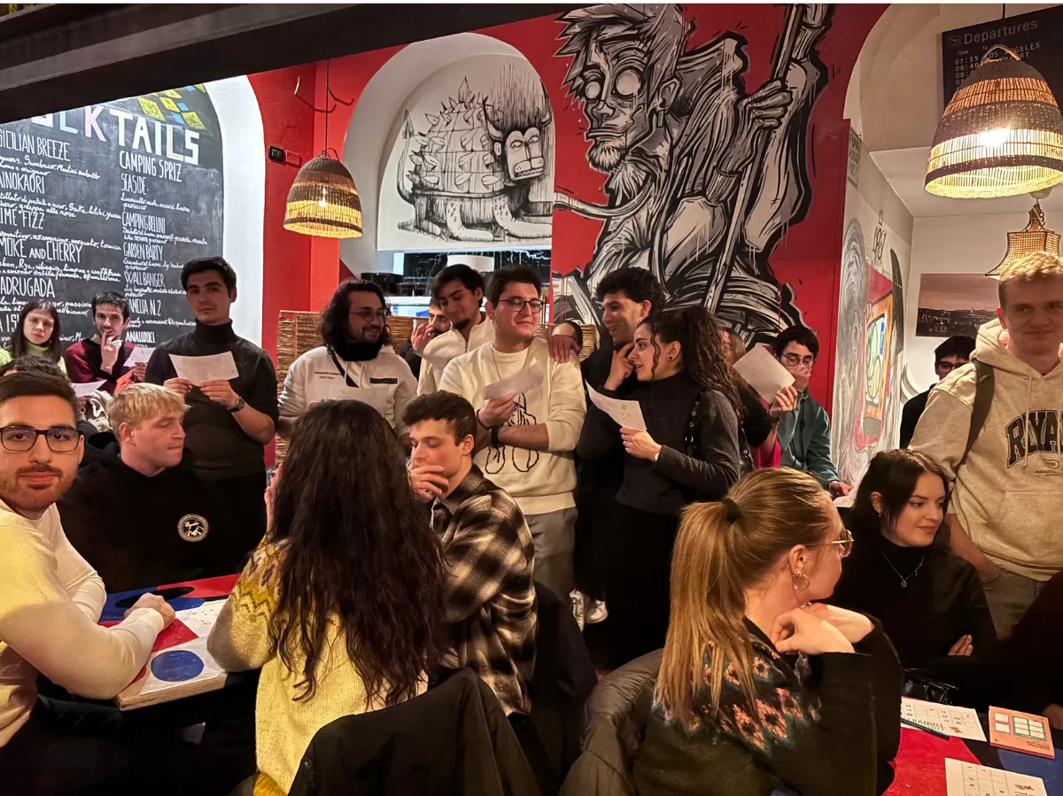 one of the groups learning the game