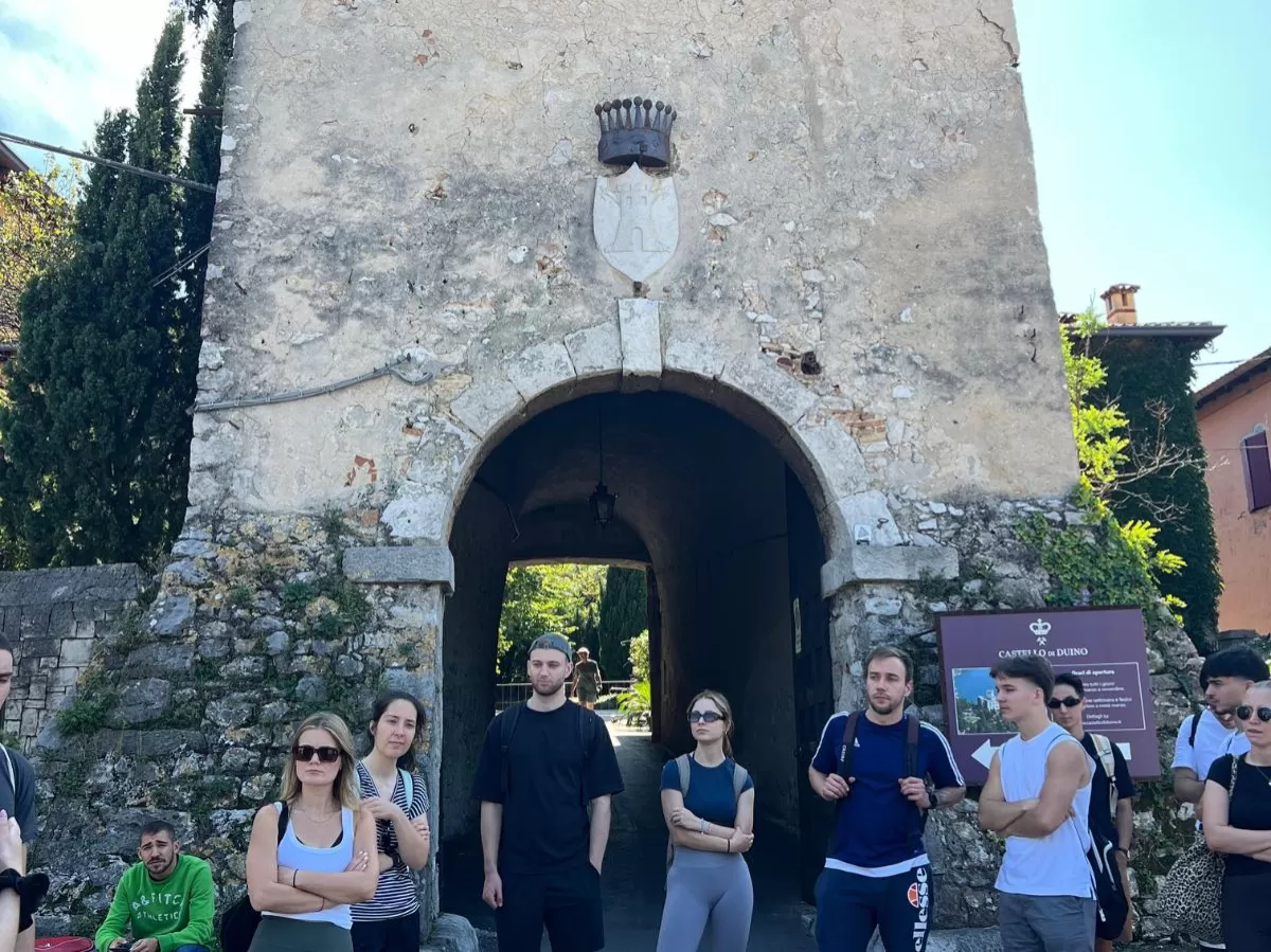 International students in front of Duino castle