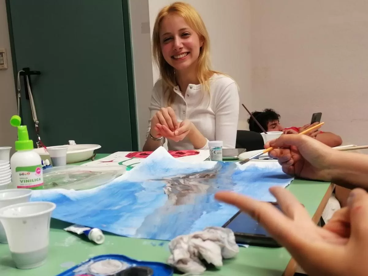 Someone with their art