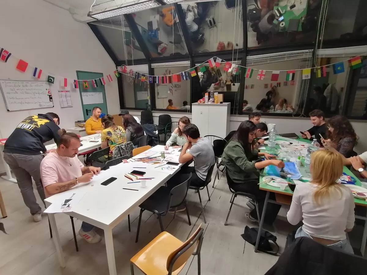 People creating something with their hands