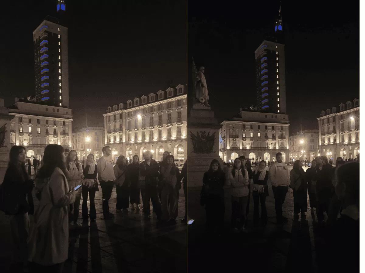 International students listening during the city tour