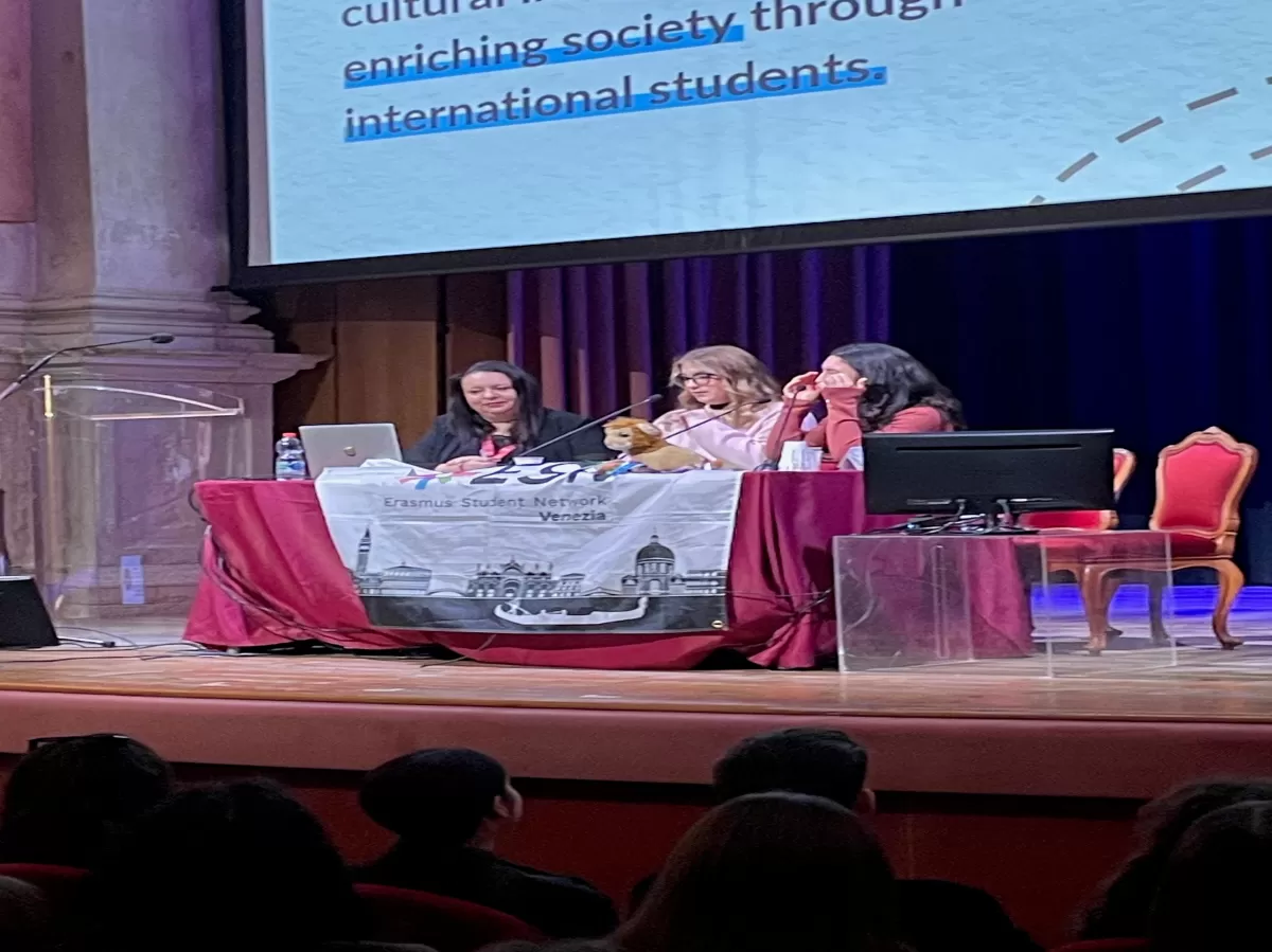 our volunteers talking to students