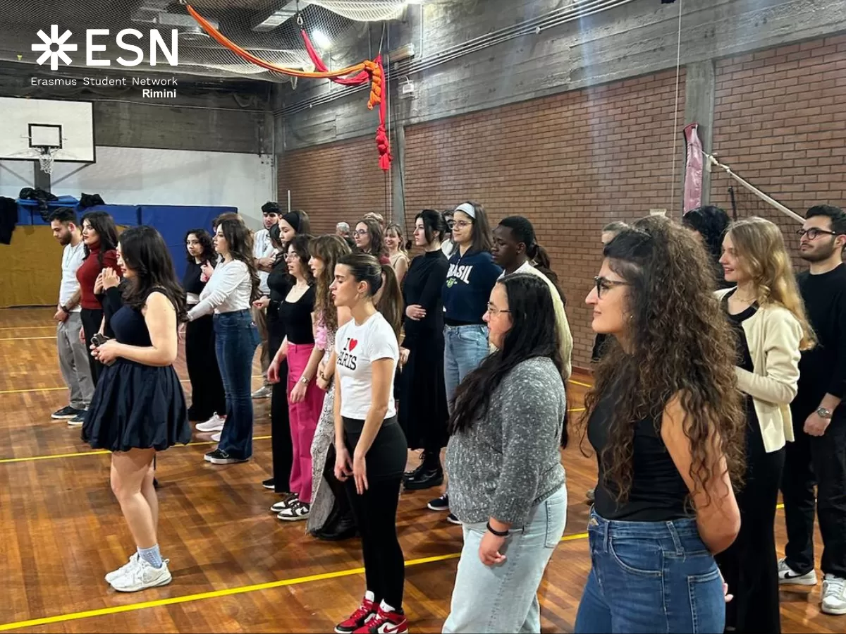 People listening to the teacher instructions.