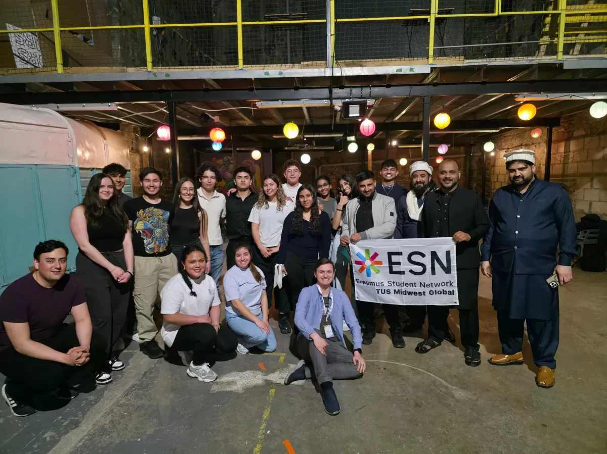 Group photo of participants during a dance class.