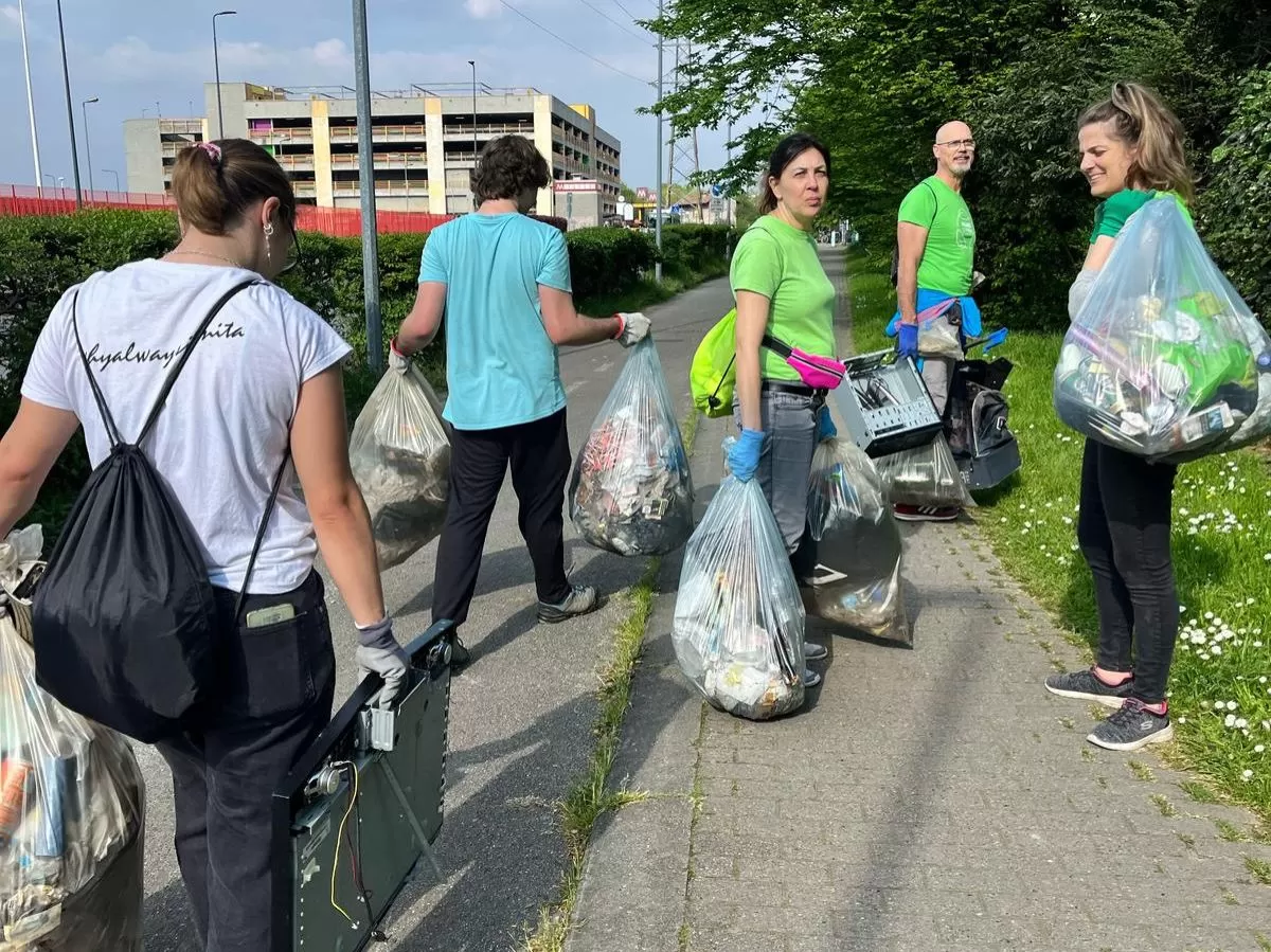 Group of volunteers during the clean up activity