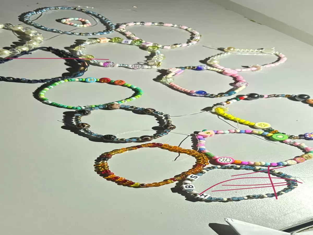 hand-made jewelleries (wristbands)