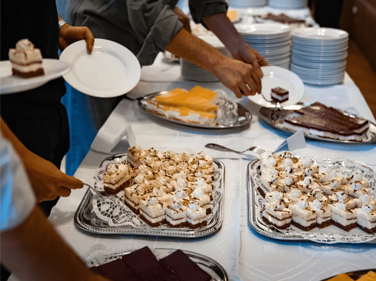 Delicious Hungarian pastries on a table