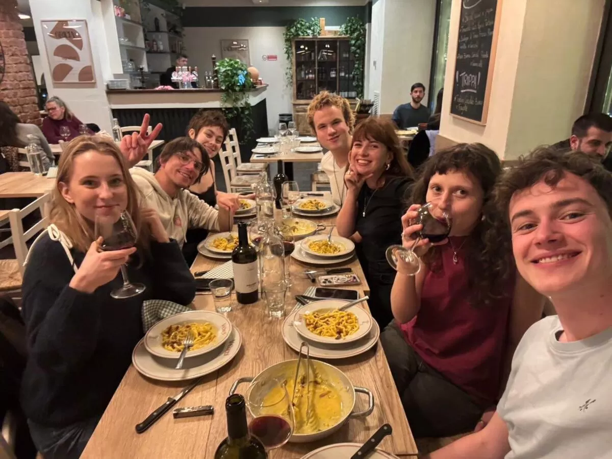 group photo at the restaurant