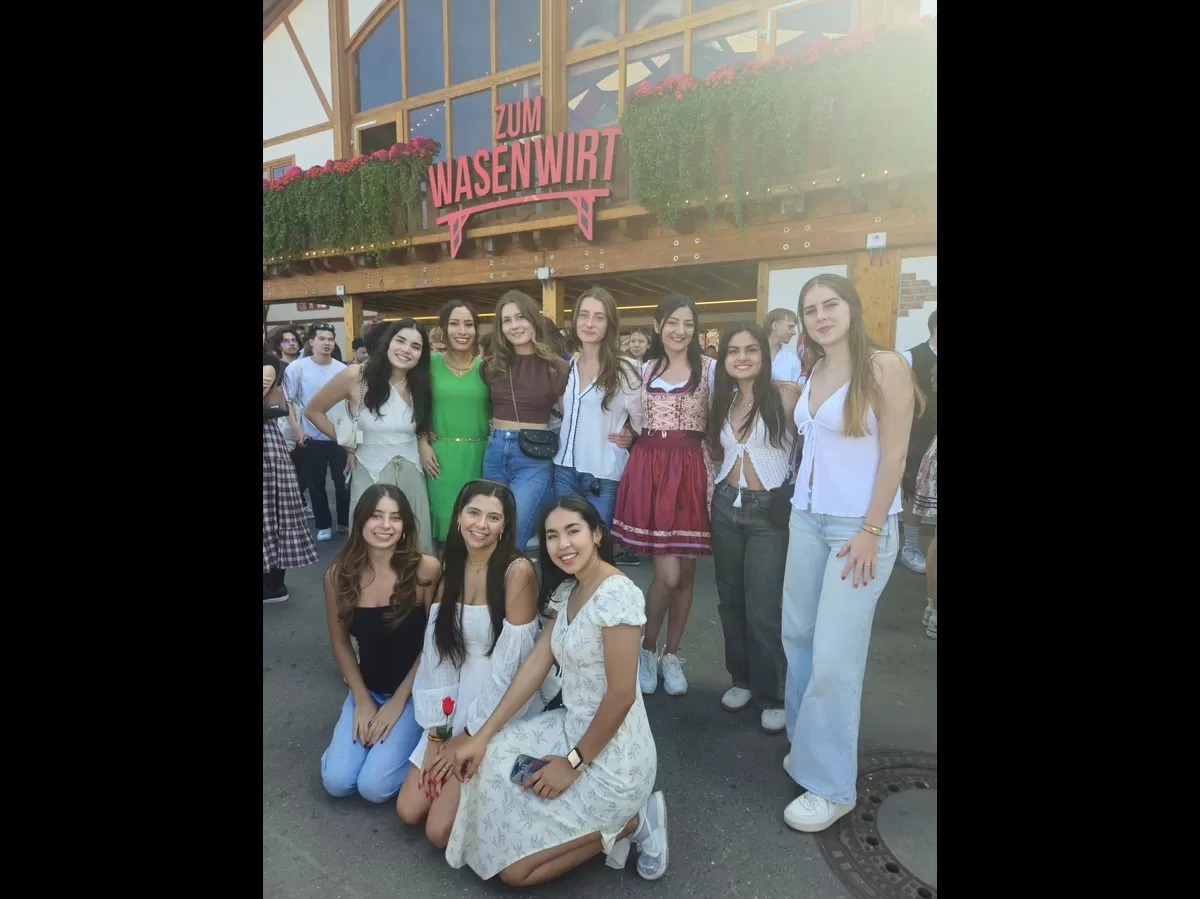 Some girl international students posing for a picture