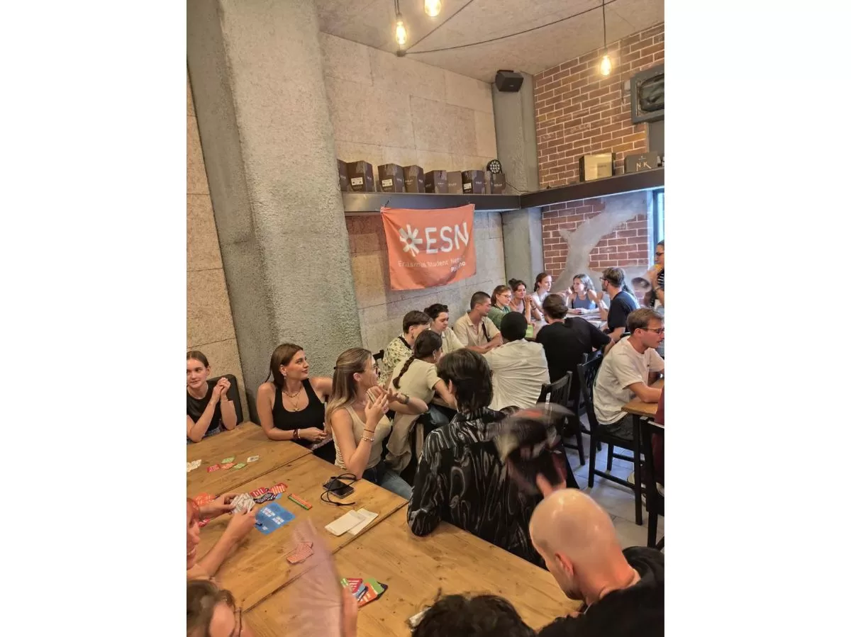 People happily talking together