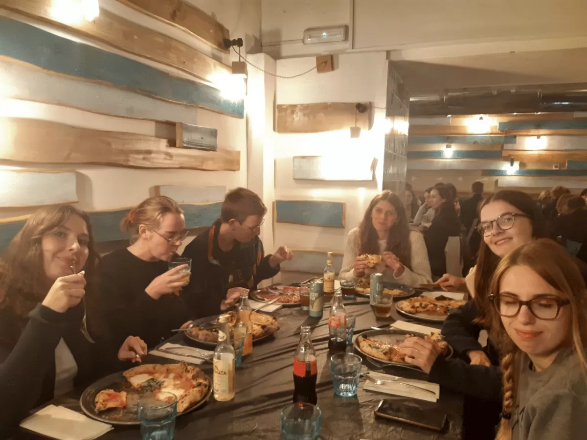 Our International Students at dinner