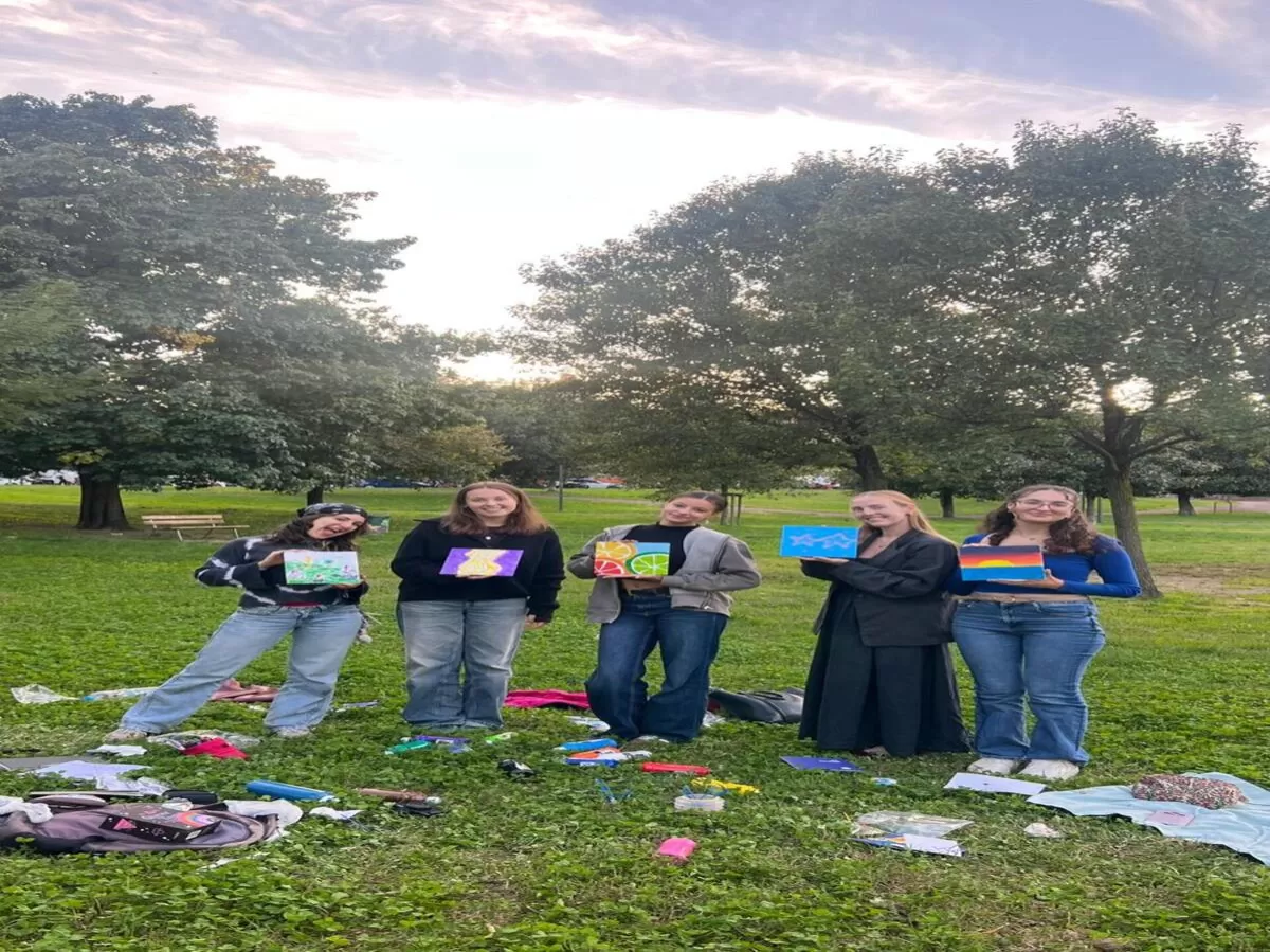 Girl's completed artworks