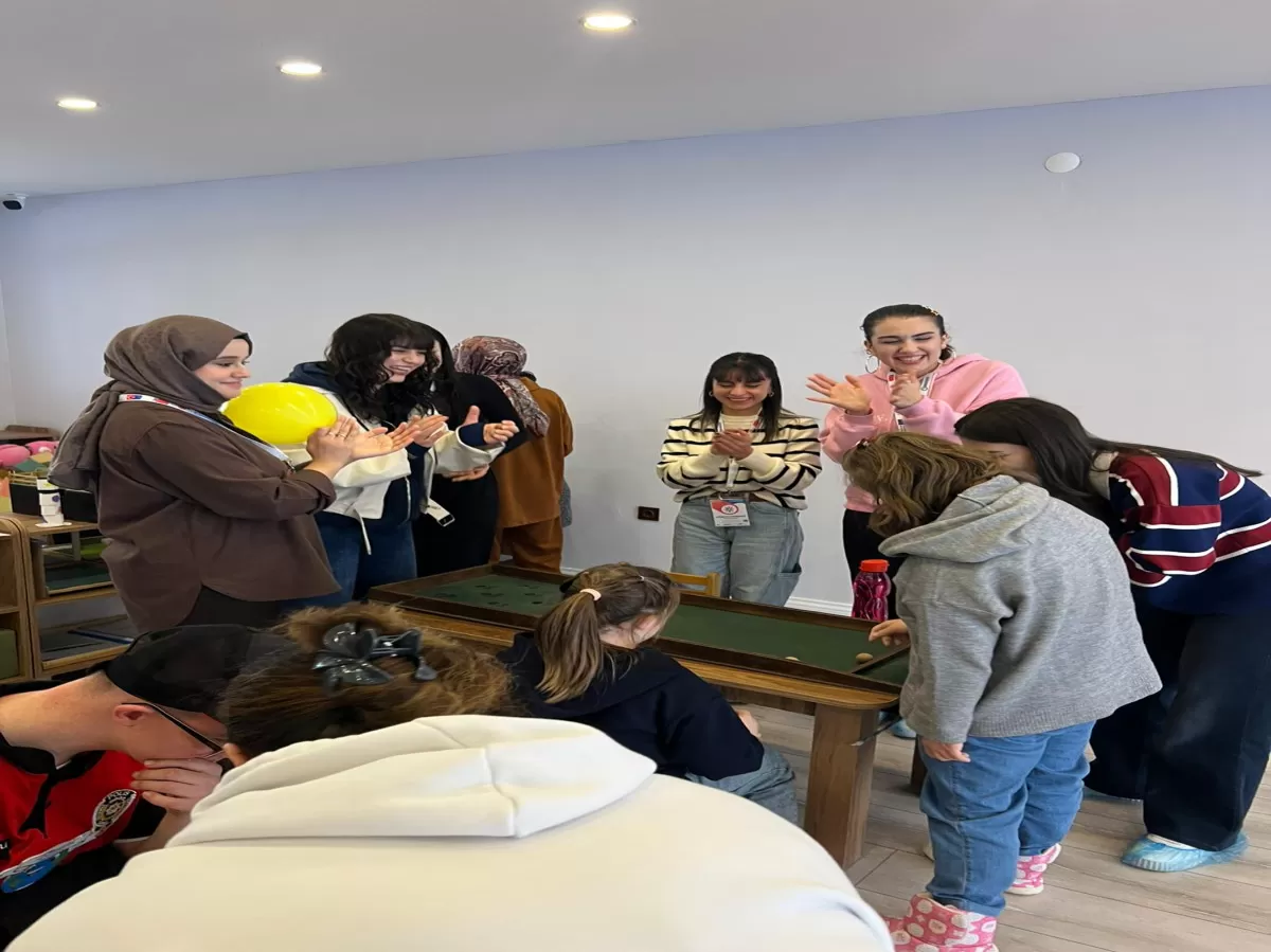 Our team playing some games with the kids.