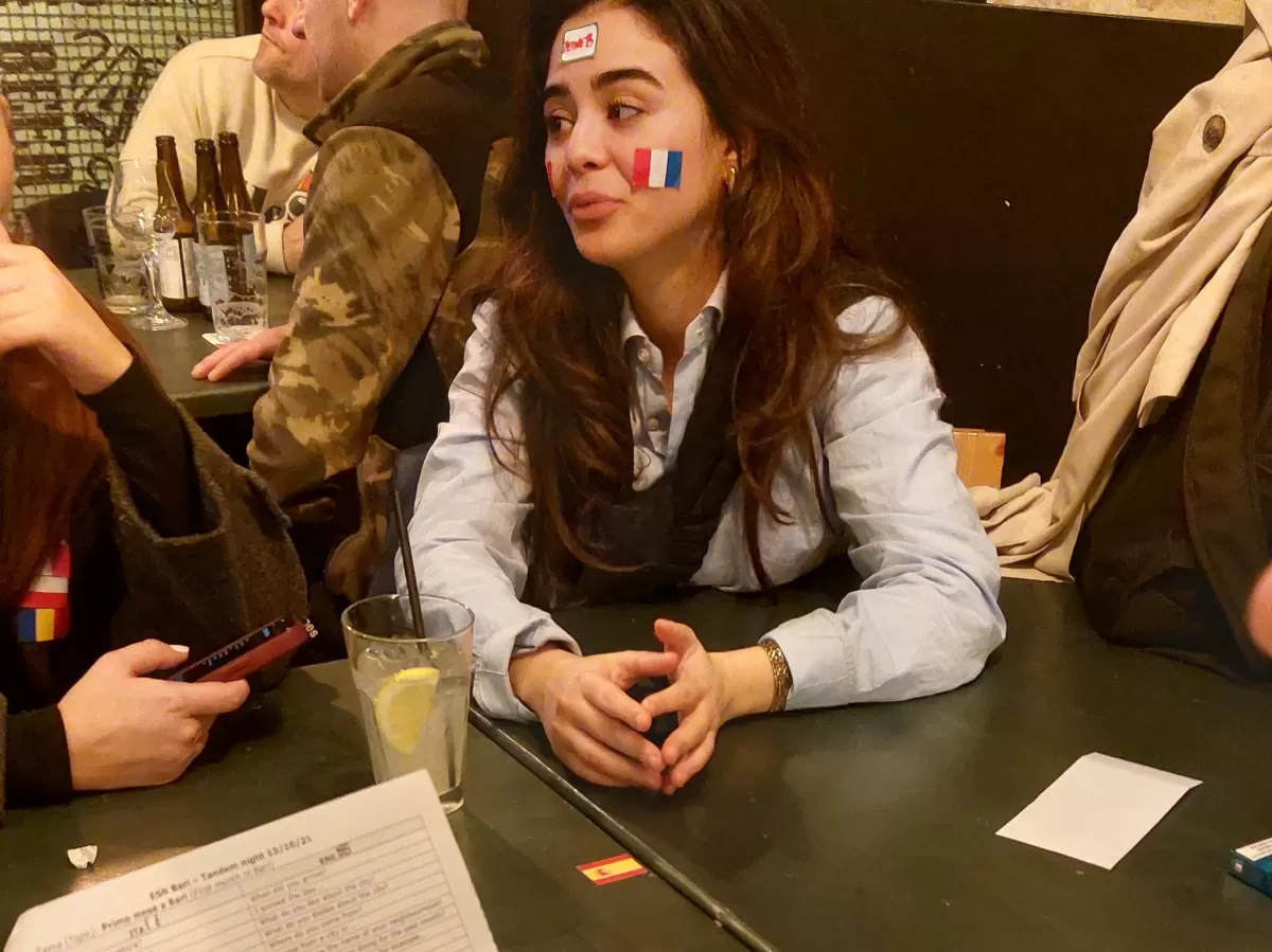 International students and local volunteers practicing various languages