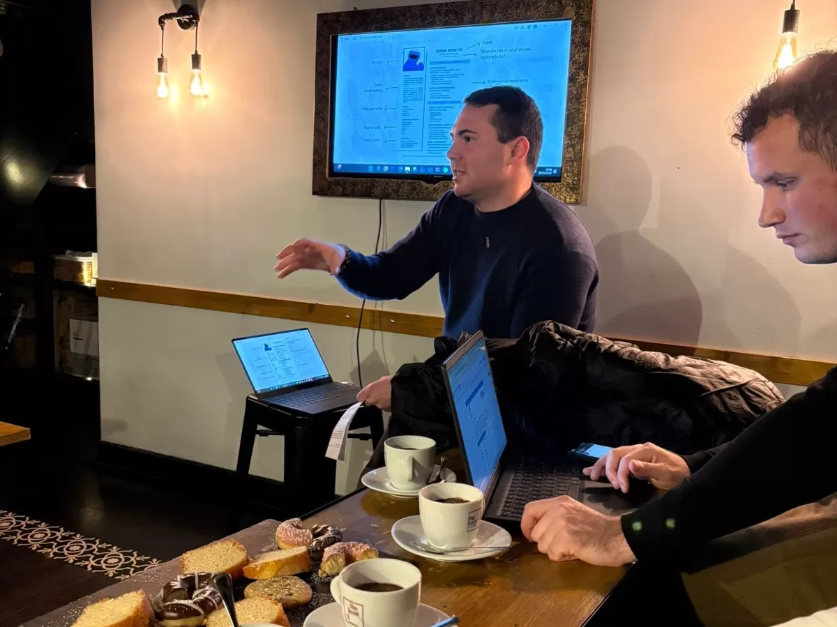 ESN volunteer presenting.