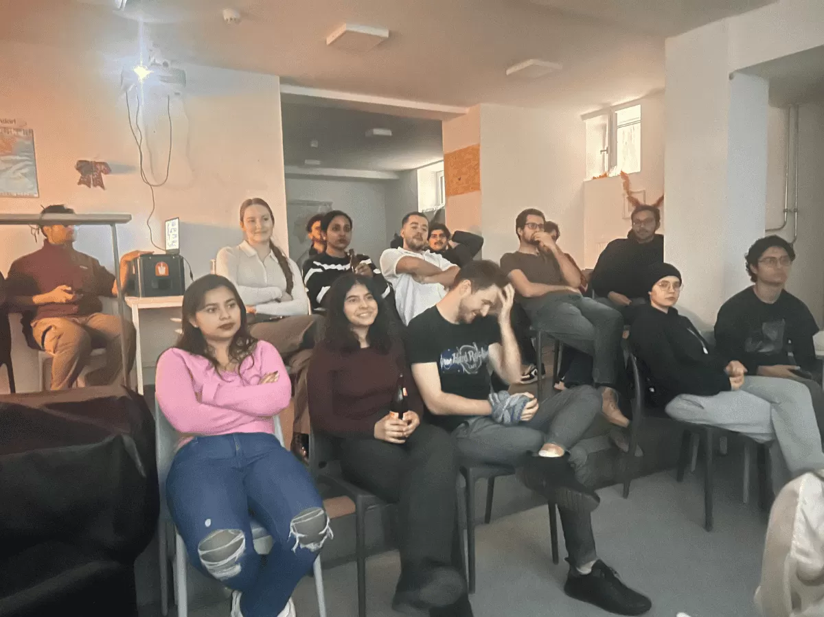 group sitting and listening