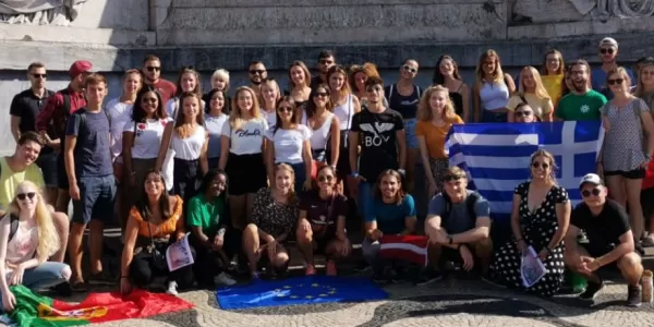 international students in Praça do Rossio