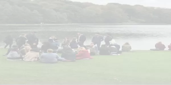 People eating in a park