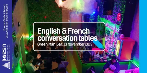 What the bar look like with the date, the place and the title of the event in the middle