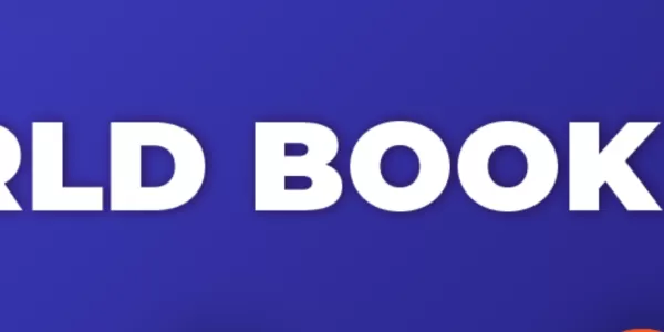 Blue background with white text that reads "World Book Day"