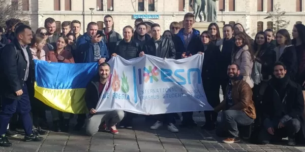 Ukrainian delegation at Piazza Italia