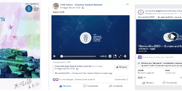 The poster, screenshot of the Facebook post and screenshot of the platform used for the streaming with some data
