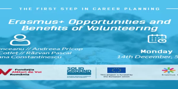 Erasmus + Opportunities and Benefits of Volunteering - Monday,  14th of December, 5PM