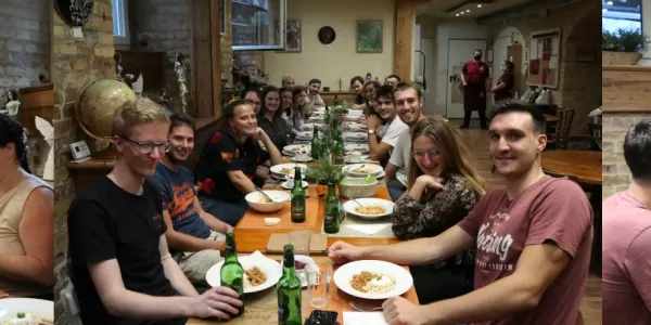 International students at Social Dinner
