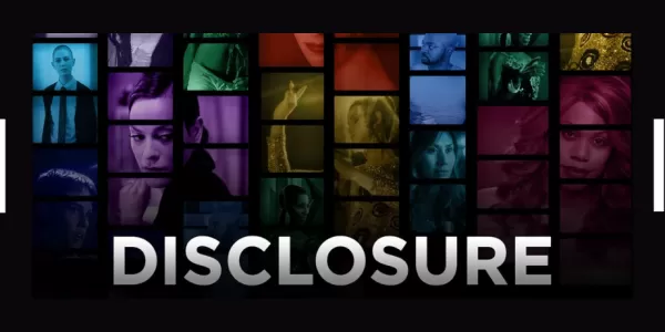 Black background with the poster of the documentary “Disclosure” and the date of the event. 