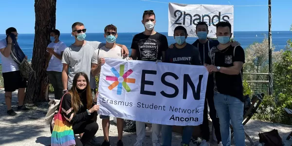 ESN Ancona next to the trash collected