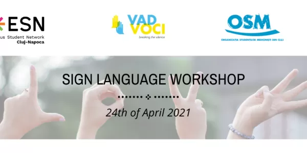 Image showing love in sign language and the logos of the organizers
