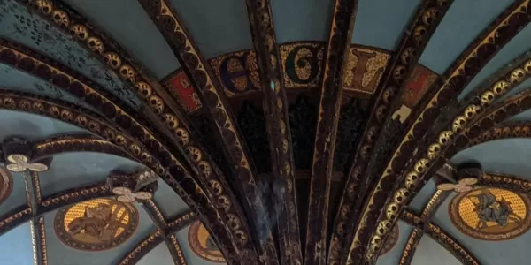Ceiling with heraldic and mythological elements