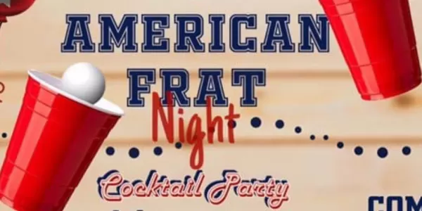 American frat night cocktail party banner 