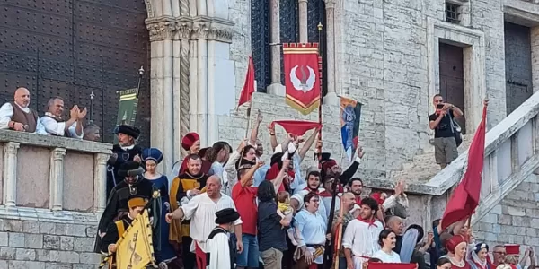 Our erasmus with the winning Rione of Porta Sant'Angelo