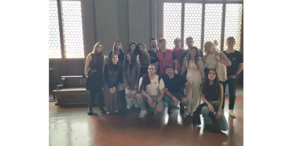 Photo group inside of Palazzo Pitti