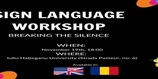 Sign language workshop banner