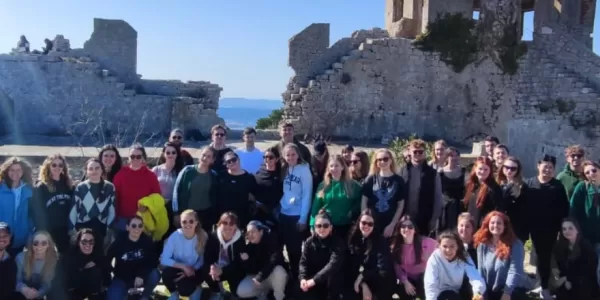 International and local students with ESN volunteers at st.Michael fortress