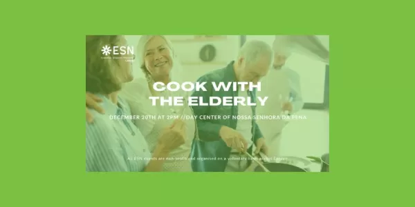 Stock photo of elderly people baking