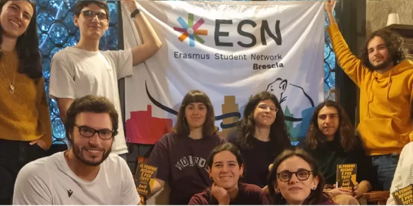 group photo with the ESN flag