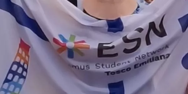 Girl holding the flag of ESN Tosco Emiliana