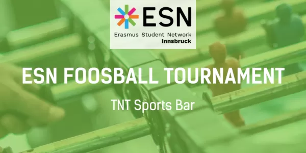 Foosball table, ESN logo