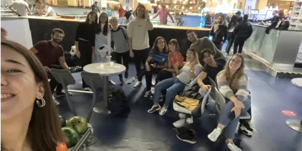 Group photo taken during the bowling match