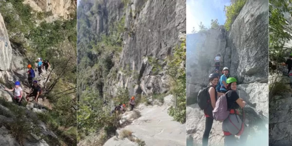 A small collage of the climbing