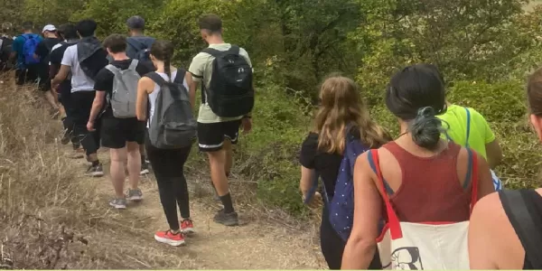 The Erasmus students hiking