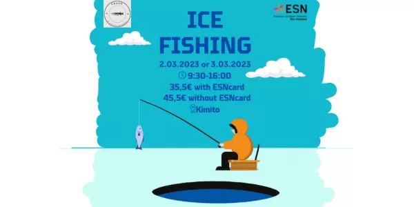 A person doing ice-fishing