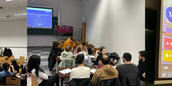 group of students sitting together and learning things about Poland