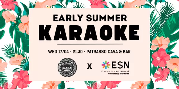 karaoke anouncement in a floral background