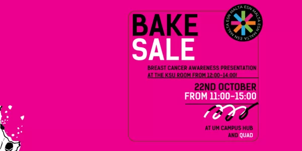 Poster saying Charity Bake Sale