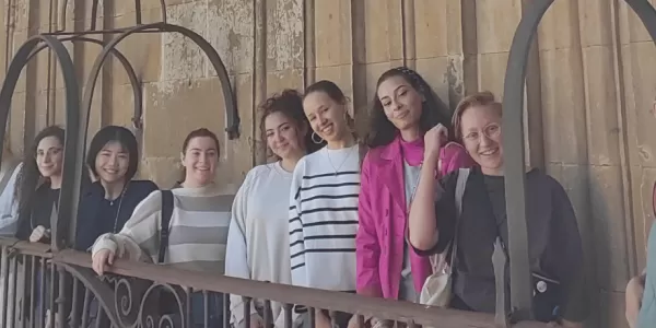 Group of students in the clerecía towers